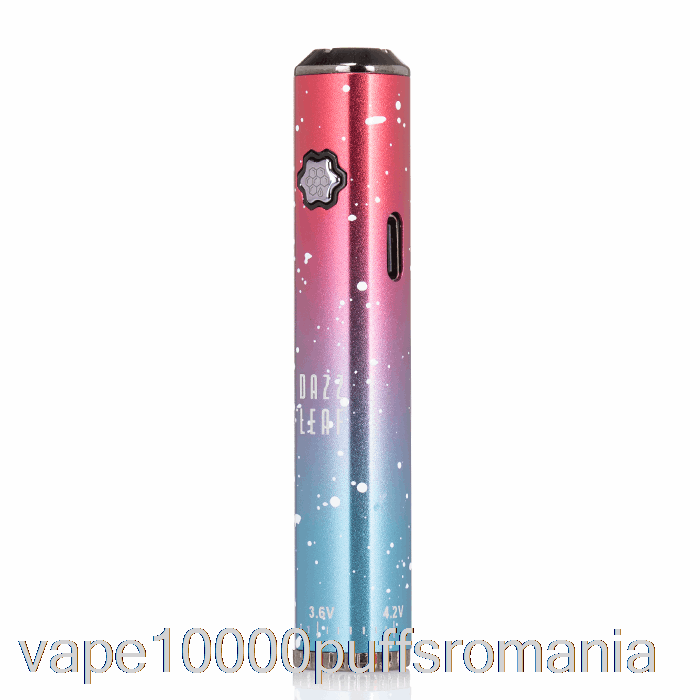 Vape Romania Dazzleaf Squarii Bottom Twist 510 Baterie Coral Roz / Albastru Splatter